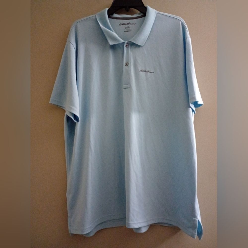 Eddie Bauer FreeDry Performance Polo Light Blue Size 2X